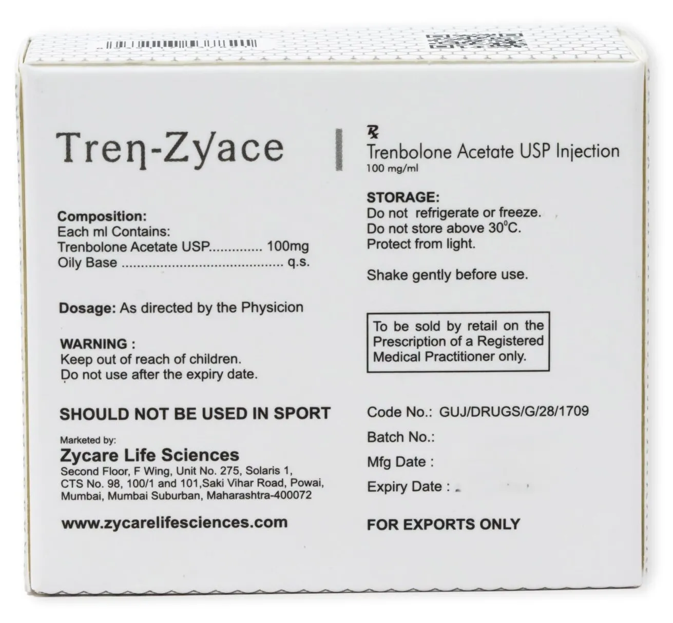 Tren-Zyace 100mg/ml Injection 