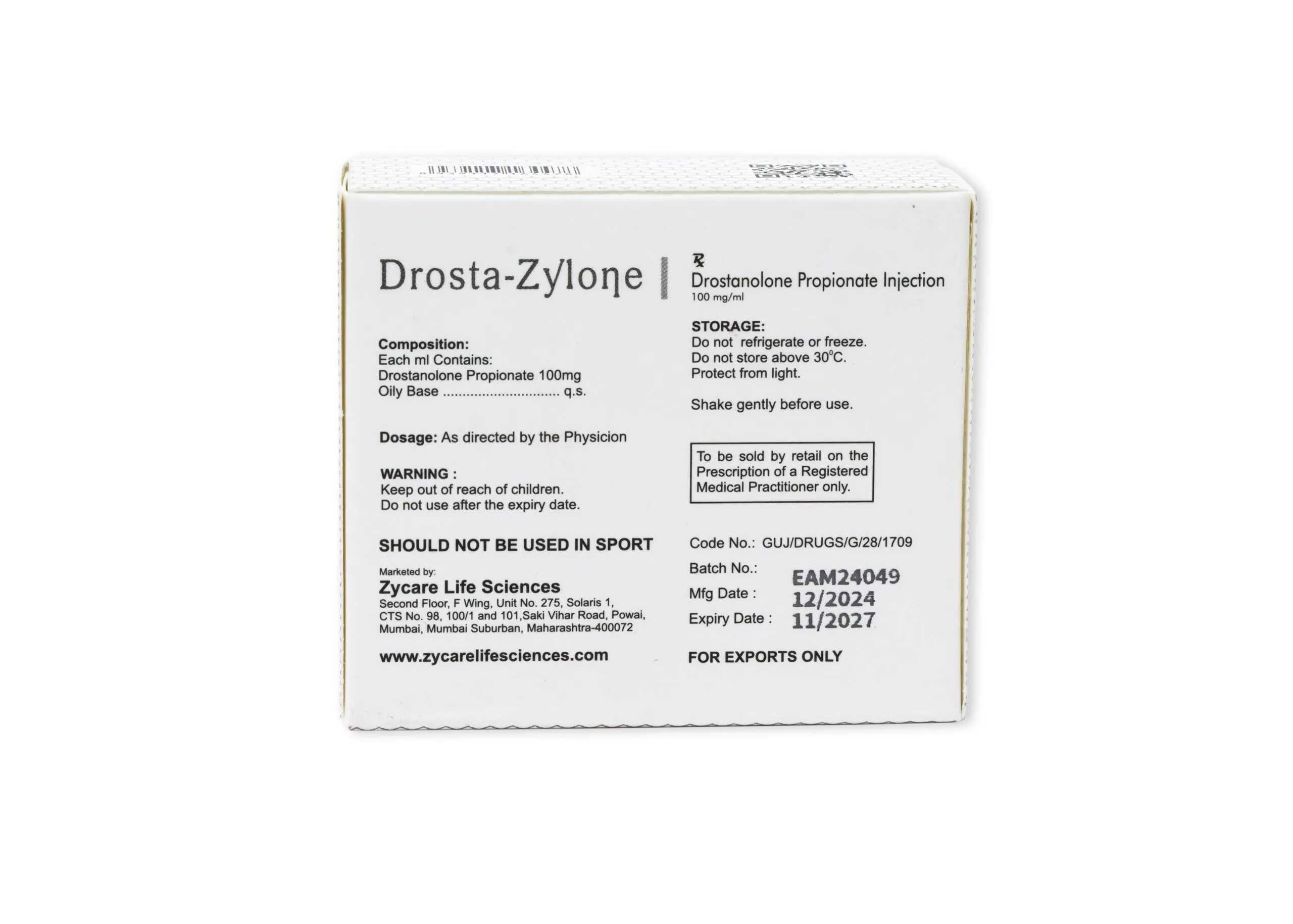 Drosta-Zylone 100mg/ml Injection 