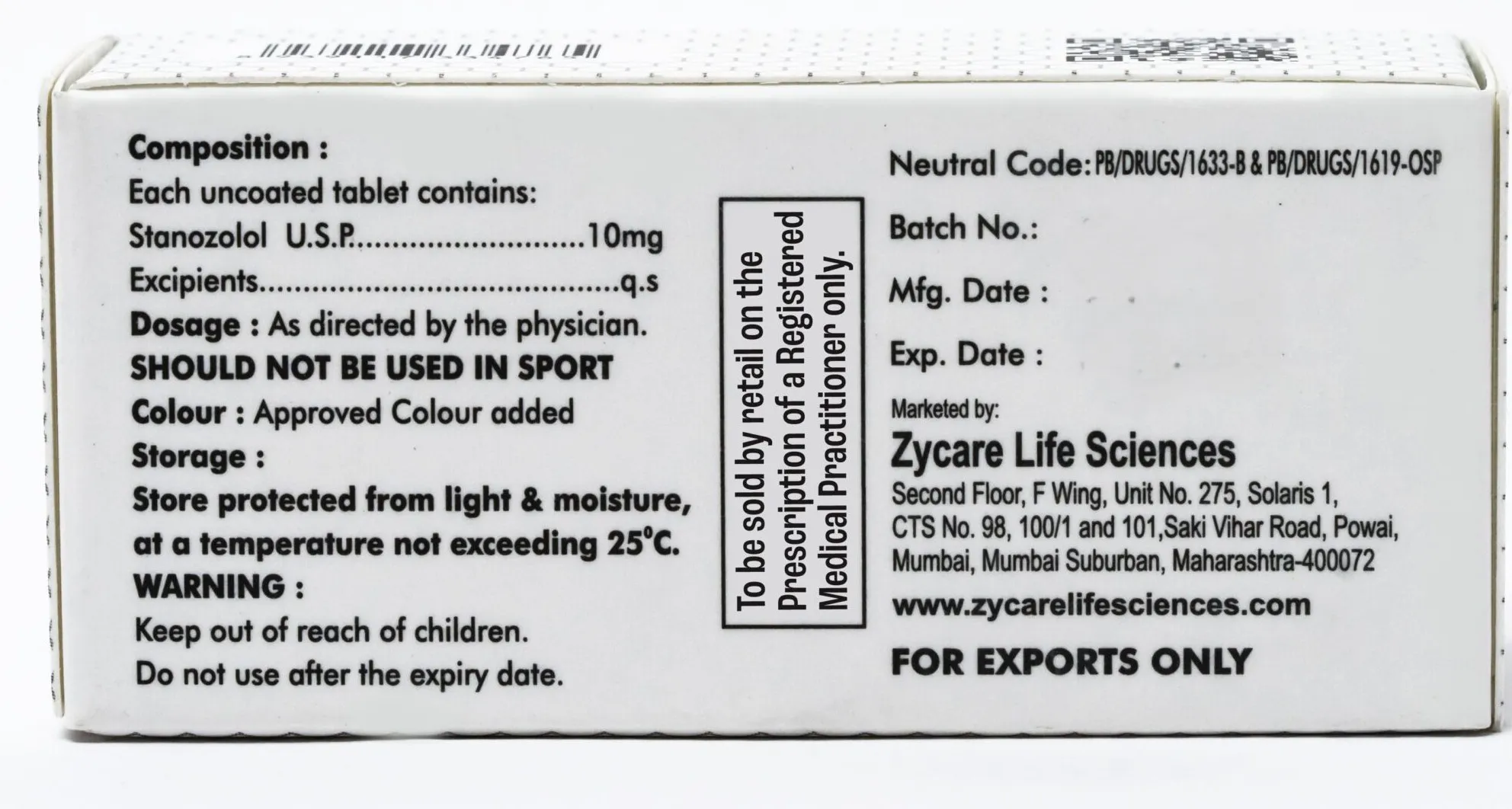 Winstrocare 10mg Tablets 