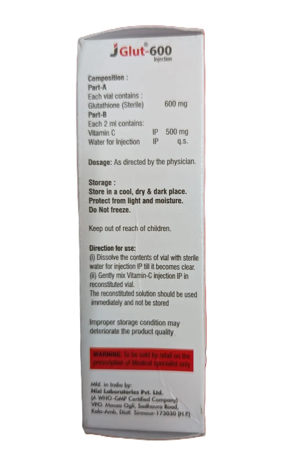 Glutathion 600 inj - JGLUT