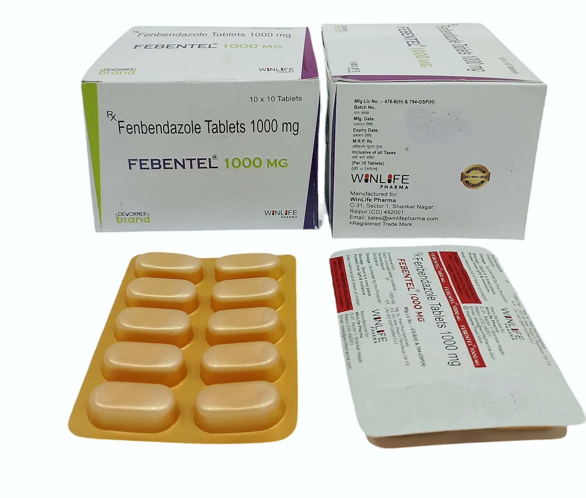Fenbendazole 1000 mg Tablets - FEBENTEL 1000 mg